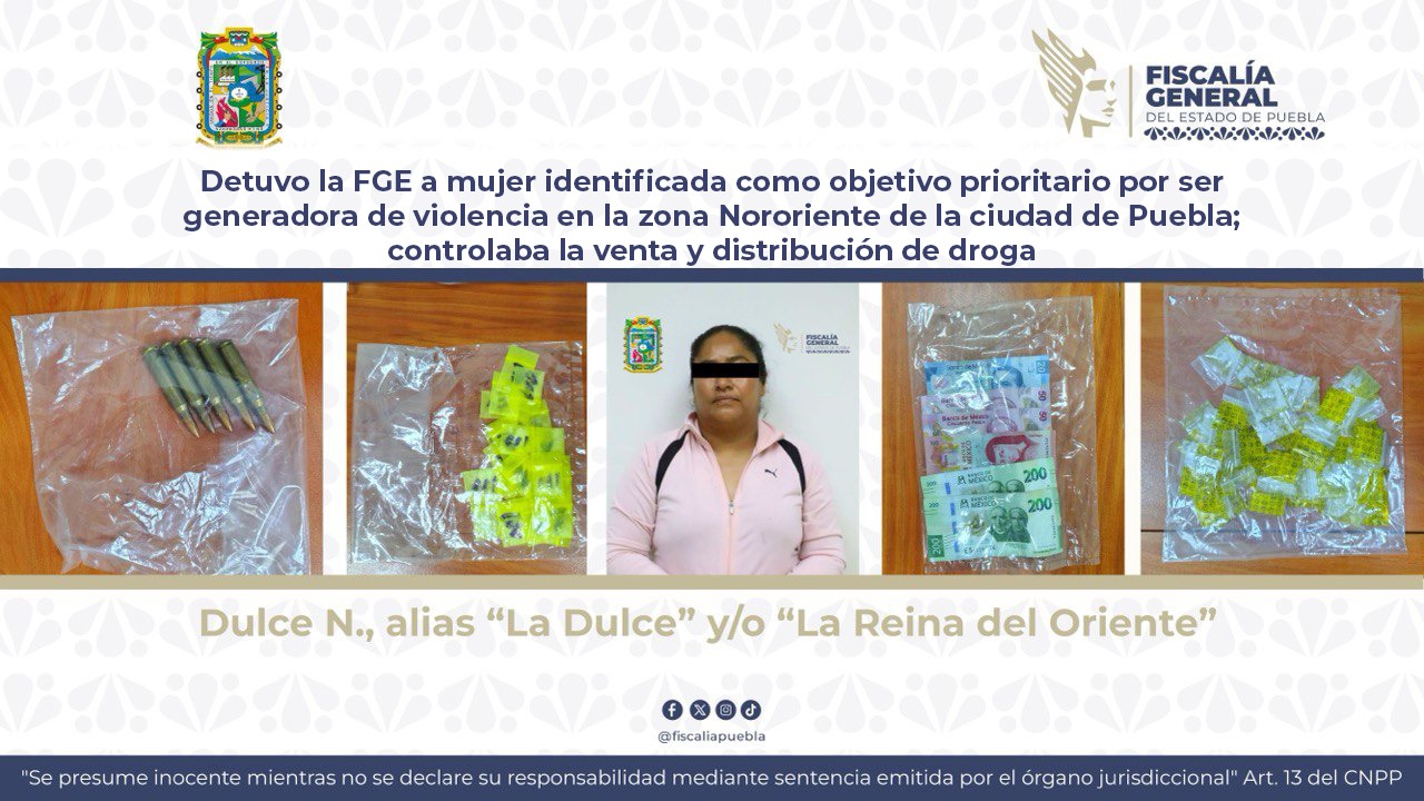 "La Dulce", es media hermana de Héctor N., también líder narcomenudista quien se encuentra recluido en un CERESO en Puebla