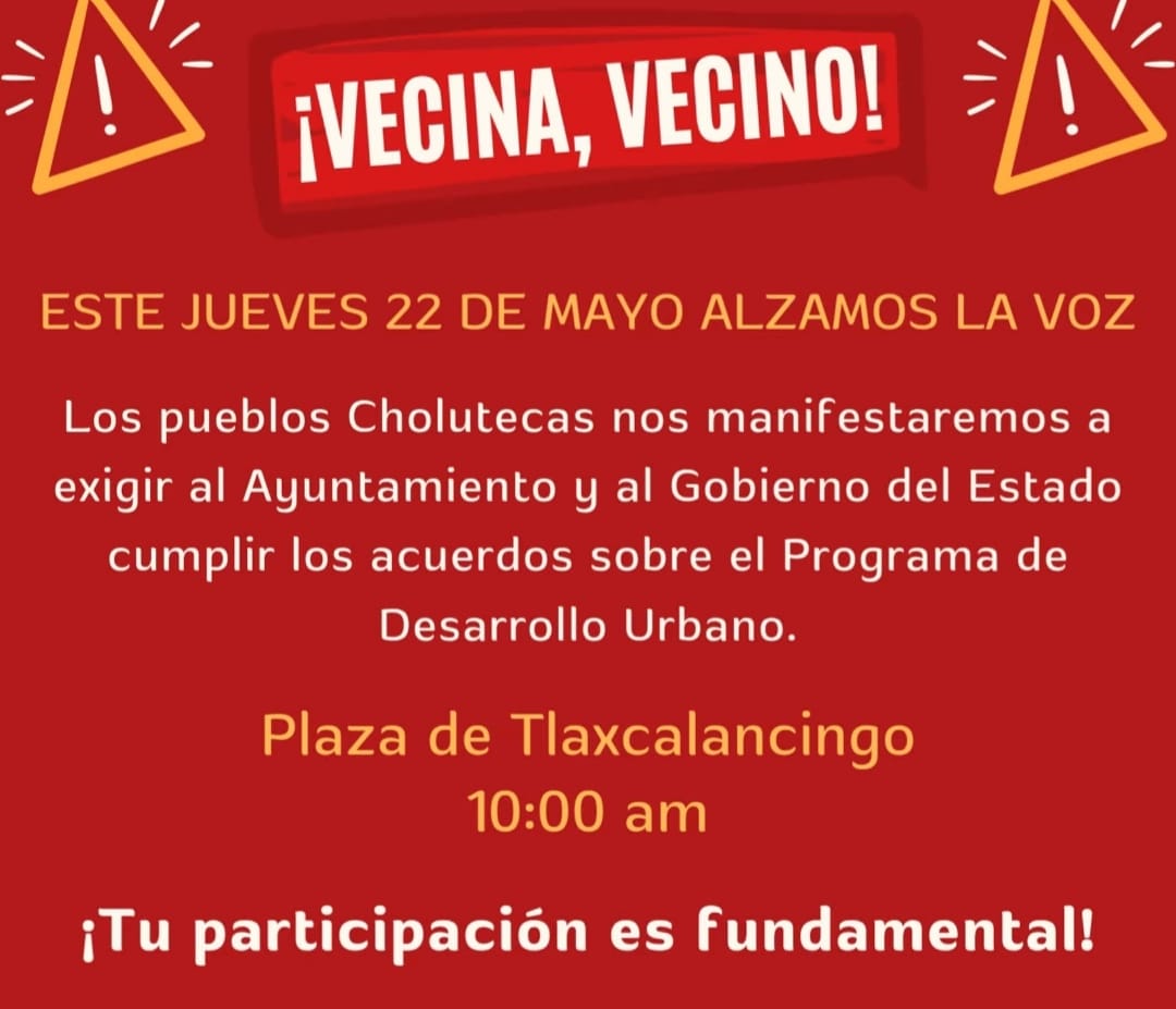 La convocatoria de la protesta está dirigida a las personas que habitan las seis juntas auxiliares de San Andrés para defender sus costumbres