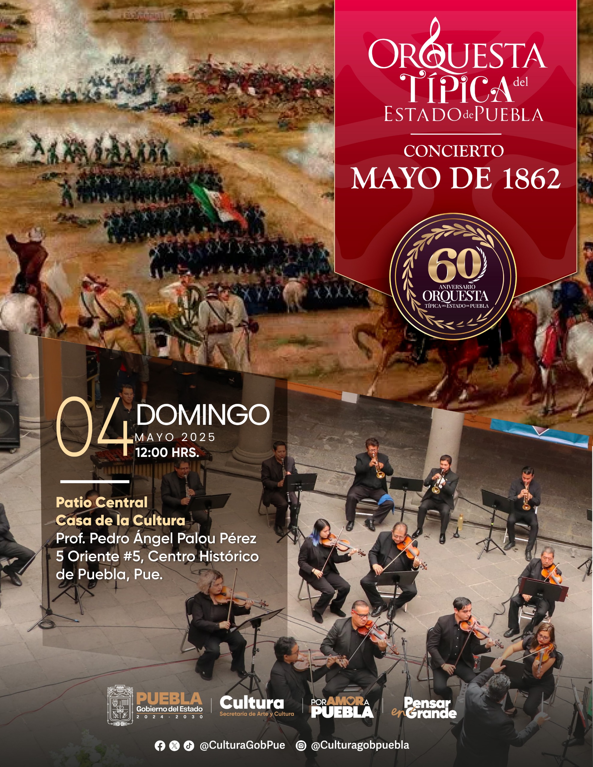 "Mayo de 1862" forma parte de los conciertos programados por el 60 aniversario de la OTEP, realizados los domingos en la Casa de la Cultura