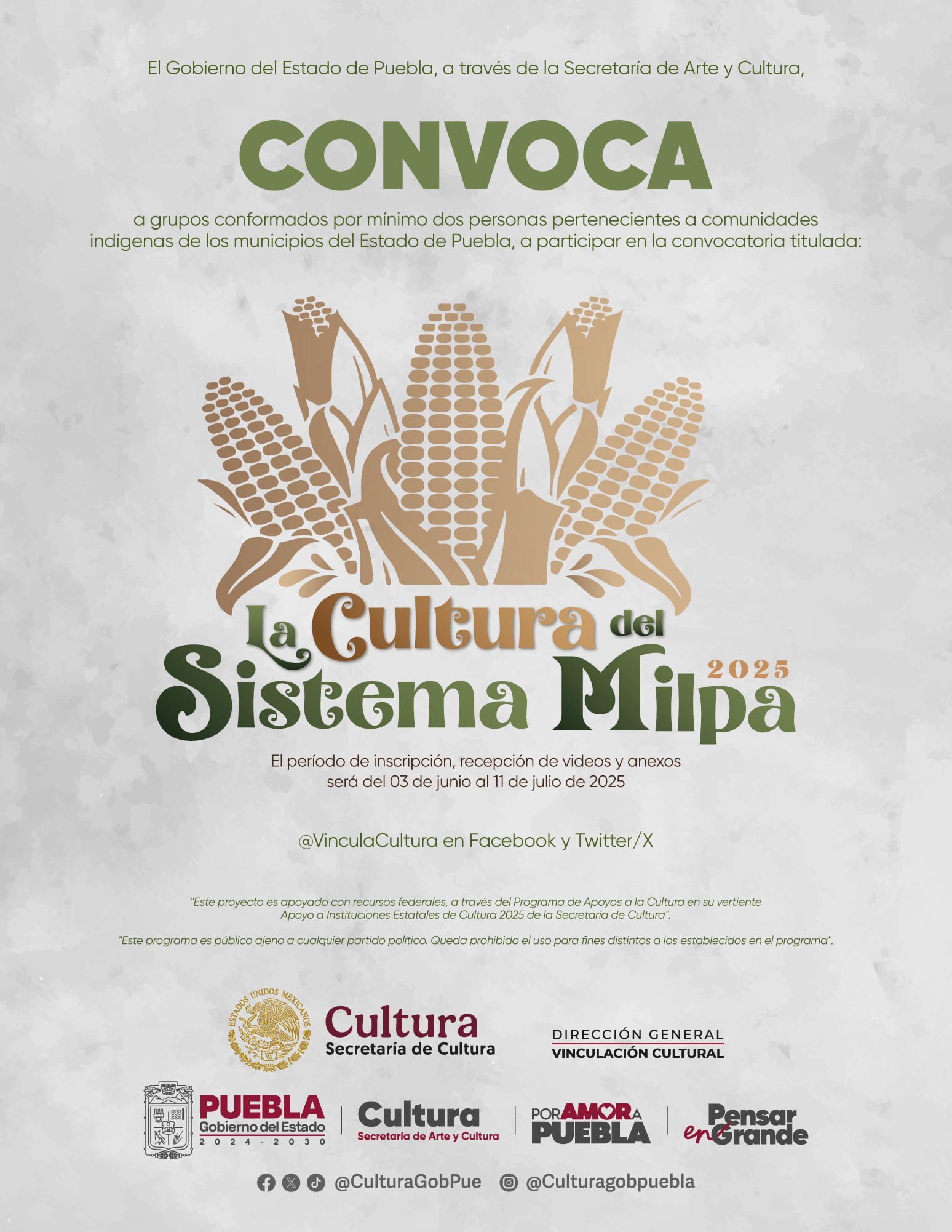 Invitan a inscribirse en la convocatoria “La Cultura del Sistema Milpa”, las propuestas de participación se recibirán hasta el 11 de julio
