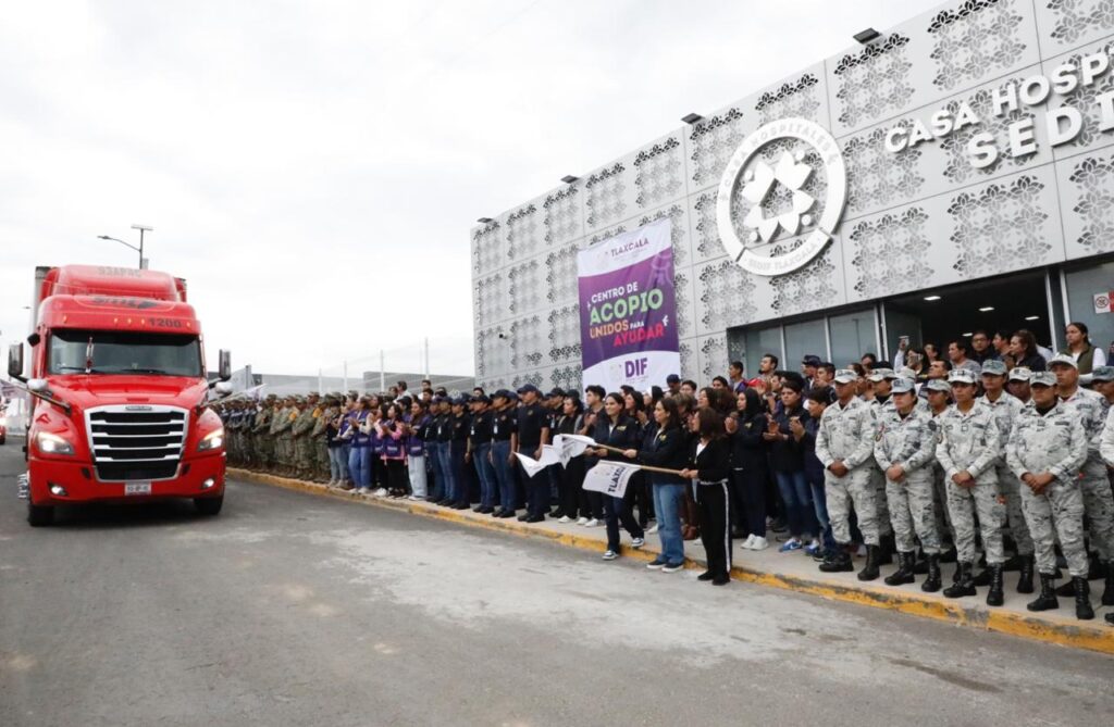 Gobierno de Tlaxcala envía 75 toneladas de ayuda para damnificados por lluvias en Puebla, Hidalgo y Veracruz